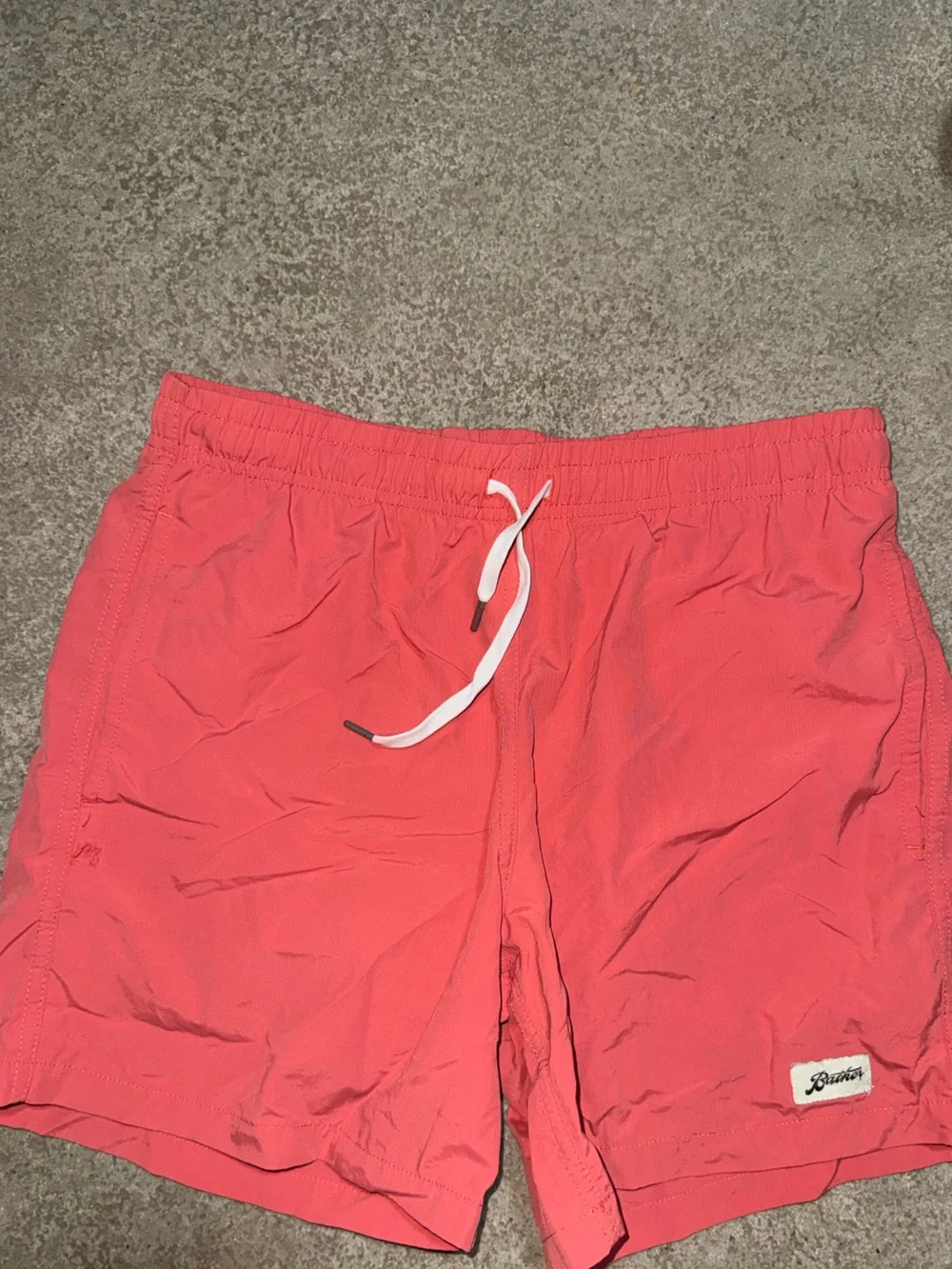 BATHER  Coral Athletic Shorts with Drawstring
